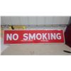Image 1 : "No Smoking" Red and White porcelain Sign by P and M Manufacturing Ltd. 17”×71” originates from a