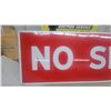Image 2 : "No Smoking" Red and White porcelain Sign by P and M Manufacturing Ltd. 17”×71” originates from a