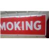 Image 4 : "No Smoking" Red and White porcelain Sign by P and M Manufacturing Ltd. 17”×71” originates from a