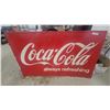 Image 1 : Vintage Coca-Cola "Always Refreshing" Metal embossed Advertising Sign, 1940s-1950s 59”×36”