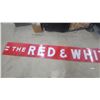Image 2 : The Red and White Stores Porcelain Sign, 2-Piece, 18” × 196”