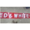 Image 6 : The Red and White Stores Porcelain Sign, 2-Piece, 18” × 196”