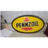 Image 1 : Pennzoil Oval Service Station lense Sign with Red Bell Logo 60”×35”