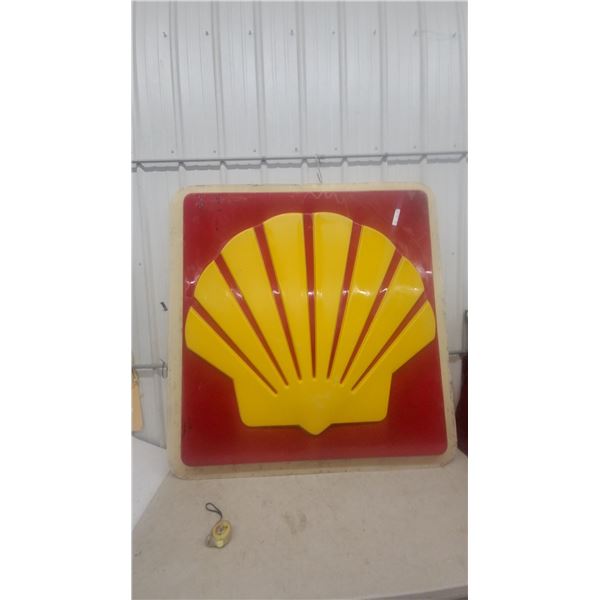 Vintage Shell Oil Company Vacuum-Formed Plastic Pecten Logo Sign Face 60”×60”