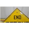 Image 3 : Vintage “End Detour 400 Ft.” Diamond-Shaped Metal Road Sign, 24” × 24”