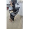 Image 1 : Vintage Emil J. Paidar Black Leather Hydraulic Barber Chair with Cast Iron Footrest