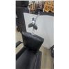 Image 3 : Vintage Emil J. Paidar Black Leather Hydraulic Barber Chair with Cast Iron Footrest