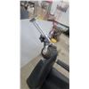 Image 9 : Vintage Emil J. Paidar Black Leather Hydraulic Barber Chair with Cast Iron Footrest