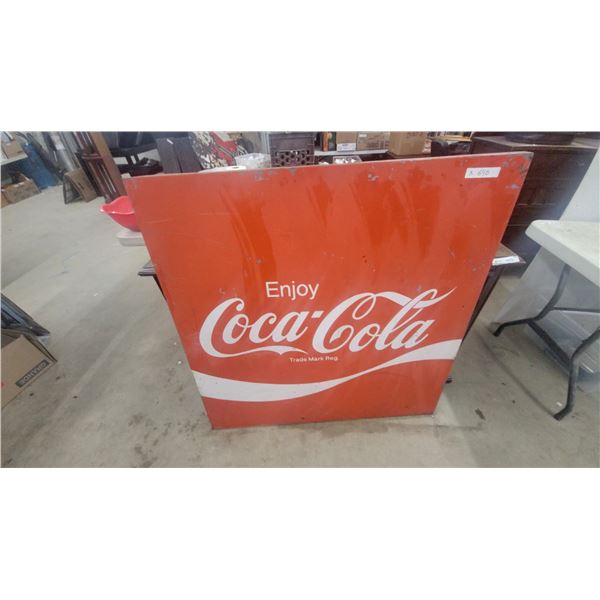 Vintage "Enjoy Coca-Cola" Single-Sided Painted Metal Advertising Sign, circa 1950s-1960s 44”×44”