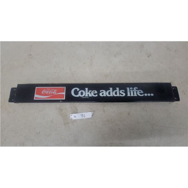 Vintage Coca-Cola “Coke Adds Life…” Metal Door Push Sign, 1976-1979