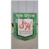 Image 6 : Vintage "We Give S and H Green Stamps" Double-Sided Shield-Shaped Metal Advertising Sign 30”×36”