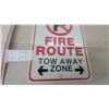 Image 4 : “Exit Only” and “No Parking Fire Route Tow Away Zone” Metal Signs