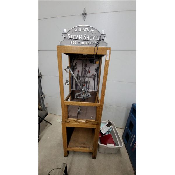 Vintage Miniature Steam Shovel Coin-Operated Arcade Demonstrator, Approx. 6’ Tall