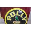 Image 2 : Polly Gas Embossed Round Metal Modern Advertising Sign with Parrot Logo 23.6 diameter