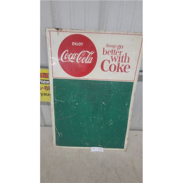 Vintage 1960s Coca-Cola "Things Go Better with Coke" Tin Advertising Sign with Menu Board