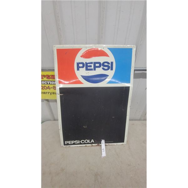 1972 Pepsi-Cola Metal Menu Advertising Chalkboard 19”×27”