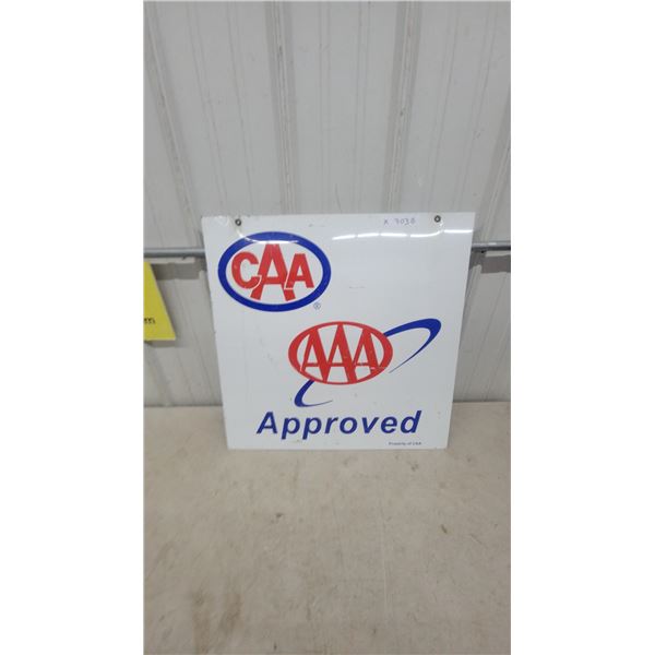 CAA and AAA Approved Double-Sided Sign, Property of CAA 24”×24”