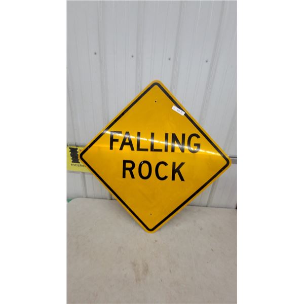 Yellow Diamond-Shaped Reflective Metal "Falling Rock" Warning Road Sign 30”×30”
