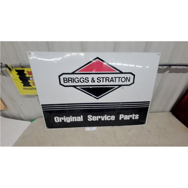 Briggs and Stratton "Original Service Parts" Metal Advertising Sign 24”×36”