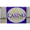 Image 2 : Casino Windsor Metal Parking Sign with Directional Arrow, Purple, White, and Yellow 24.6” x 35.6”