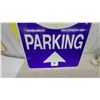 Image 3 : Casino Windsor Metal Parking Sign with Directional Arrow, Purple, White, and Yellow 24.6” x 35.6”