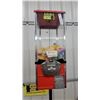 Image 2 : Capsule Vending Machine, $1 Loonie Coin Operated, Red and Chrome on Black Pole Stand 57” tall