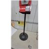 Image 5 : Capsule Vending Machine, $1 Loonie Coin Operated, Red and Chrome on Black Pole Stand 57” tall