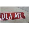 Image 4 : Embossed Coca-Cola Ave Metal Street Sign, Red and White 6”×36” Modern