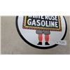 Image 4 : White Rose Gasoline and En-Ar-Co Motor Oil Round "Boy and Slate" Porcelain sign 12” diameter Modern