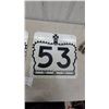 Image 2 : Vintage Ontario King's Highway 3 and 53 Route Marker Signs with Crown and Maltese Cross 18”×18”