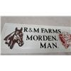 Image 3 : R and M Farms Morden Manitoba Vintage Embossed Promotional Sign with Cow Head and Beef Graphics