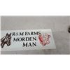Image 4 : R and M Farms Morden Manitoba Vintage Embossed Promotional Sign with Cow Head and Beef Graphics