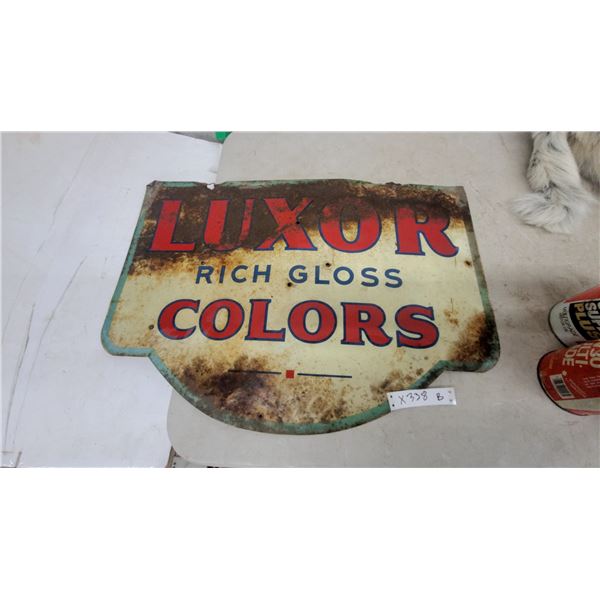 Luxor Rich Gloss Colors Vintage Metal Advertising Sign 20”×28”
