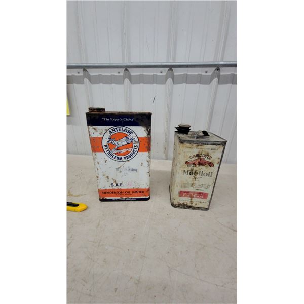 Antelope Petroleum Transmission Oil Can and Gargoyle Mobiloil "E" Ford Cars Can