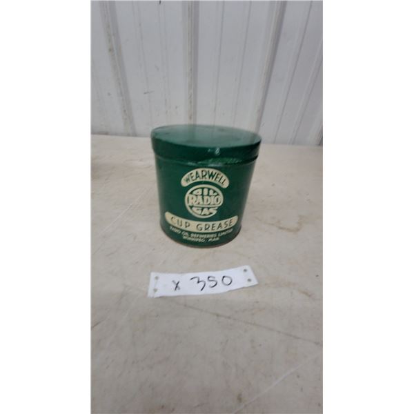 Wearwell Cup Grease Tin, Radio Oil Refineries Limited, Winnipeg, Manitoba