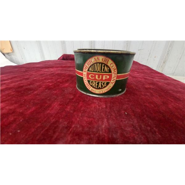 Early British American Oil Company Autolene Cup Grease Tin 1lb