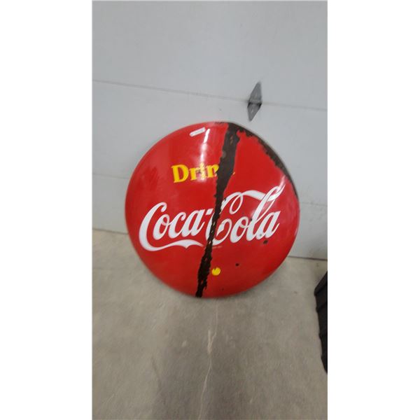 1954” Drink Coca-Cola" Round Convex Porcelain Button Sign 48” diameter
