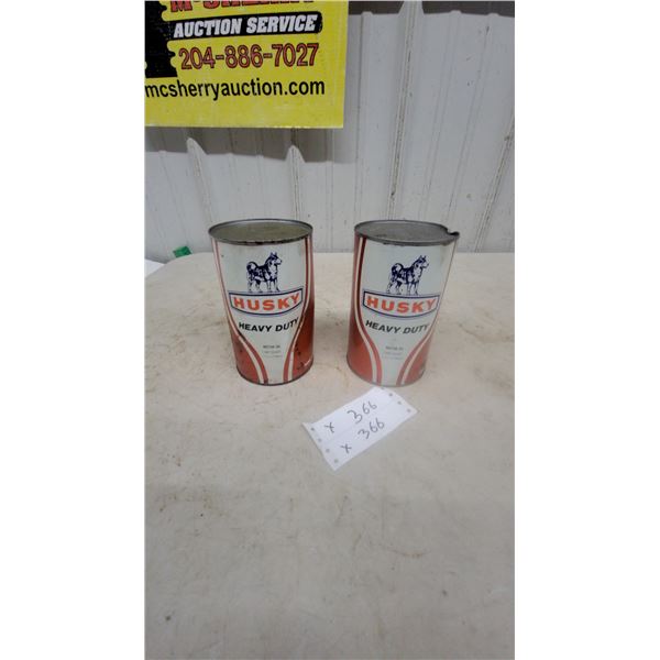 Husky Heavy Duty Motor Oil Cans, 1 Imperial Quart (1.14 Litres), Set of 2 with product