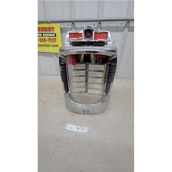 Rock-Ola 1488 Empress Tabletop Jukebox Wallbox, 200 Selection, Chrome Finish