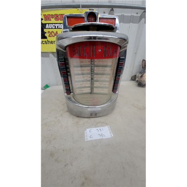 Rock-Ola Model 435 Compact Tabletop Jukebox, 1971, 200 Selections, Chrome Finish