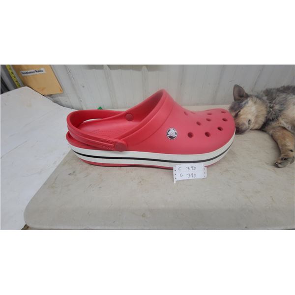 Store Display Crocs Crocband Red Clog with White and Black Striped Sole 24” long