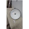 Image 3 : White Porcelain Enamel Industrial Barn Light Fixture Shade with Black Rim 16” diameter