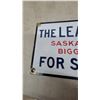 Image 2 : The Leader-Post "Saskatchewan's Biggest Daily" Porcelain Enamel Advertising Sign 6”×12”