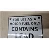 Image 3 : Vintage "Contains Lead (Tetraethyl) For Use as a Motor Fuel Only" Porcelain Gas Pump Sign 6”×7”