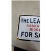 Image 2 : "The Leader-Post Saskatchewan's Biggest Daily For Sale Here" Enamel Advertising Sign 6”×12”