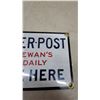 Image 4 : "The Leader-Post Saskatchewan's Biggest Daily For Sale Here" Enamel Advertising Sign 6”×12”