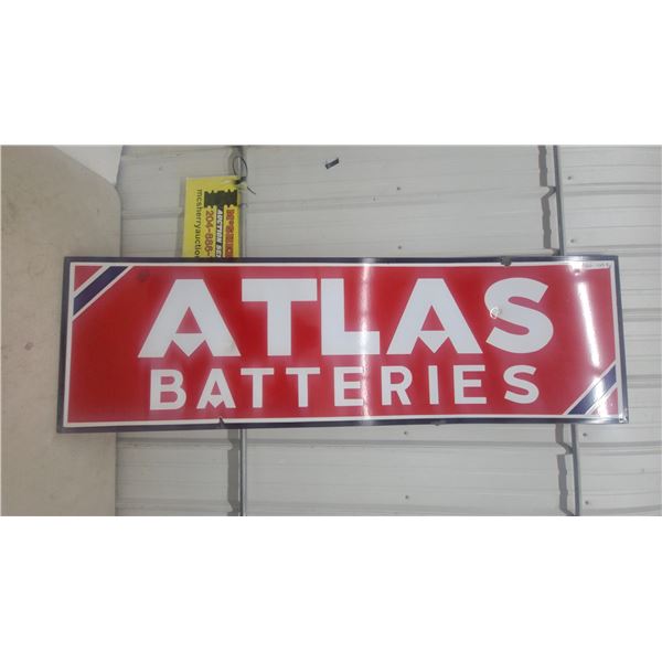 Atlas Batteries  Porcelain Sign 22"×72"  1940's/50's