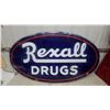 Image 1 : Rexall Drugs Oval Enamel Sign, 32”×60”, Double-Sided