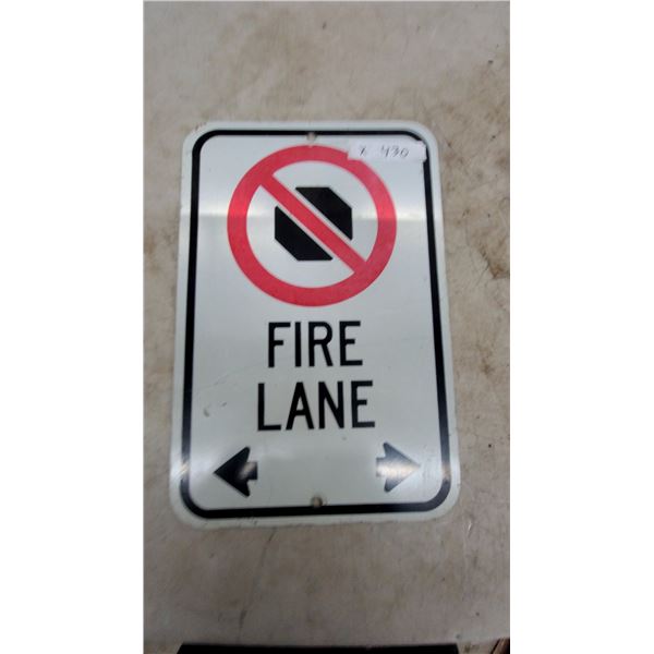 Fire Lane Sign with No Stopping Symbol and Directional Arrows, 12”×18”