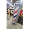 Image 2 : Vintage Barber Pole in Clear Cylindrical Case, Red, White and Blue Stripes, 72”